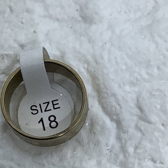 Stainless Steel Unisex Skull Ring Gold Tone Size 18 - Picture 4 of 6